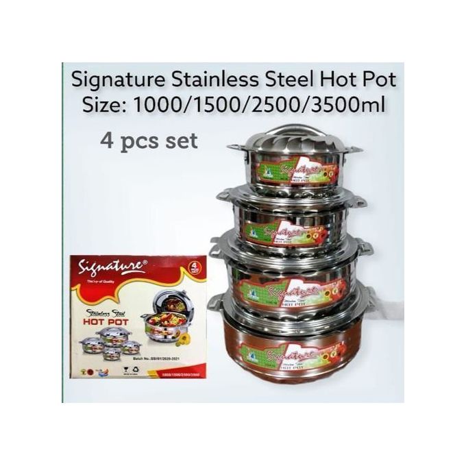 Signature High Quality 4PCS Set Stainless Steel Durable Hotpots