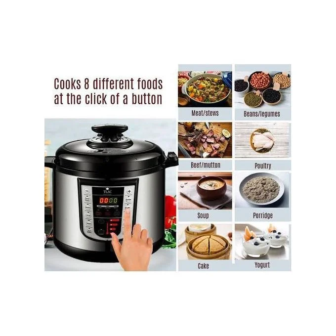 TLAC Smart Electric Pressure Cooker 6L, Stainless Steel