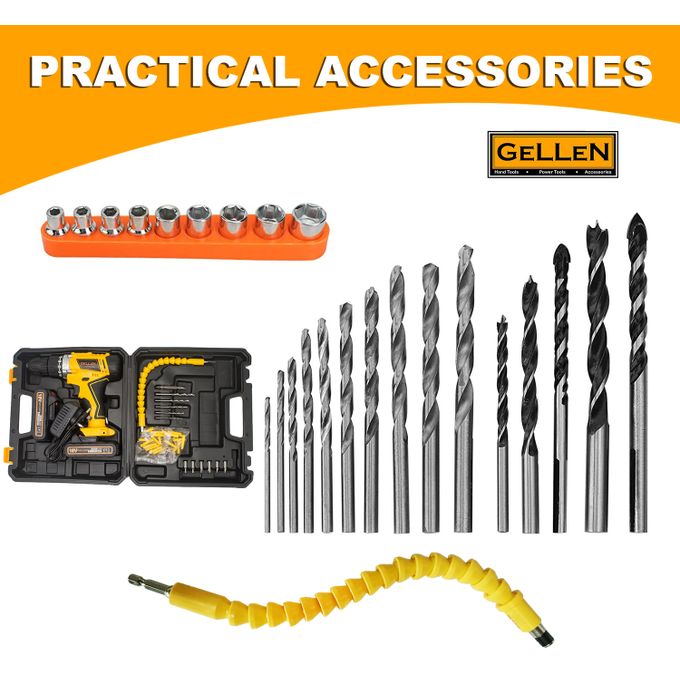 Gellen Cordless Drill 18V 2 Lithium Batteries FREE Accessories - Image 5